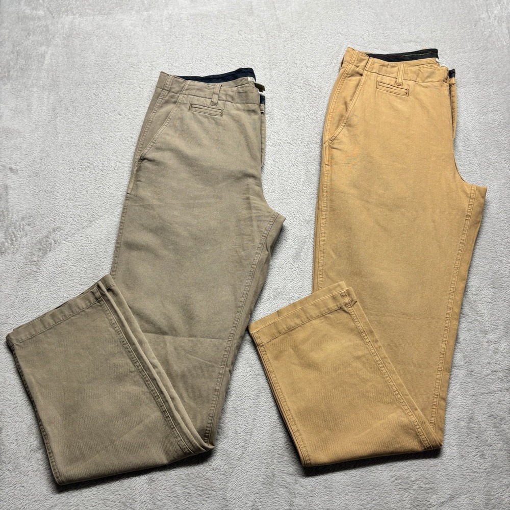 Carbon 2 Cobalt Mens 34x33 A Cut Above Utility Chino Pants Beige Khacki 2 Pairs